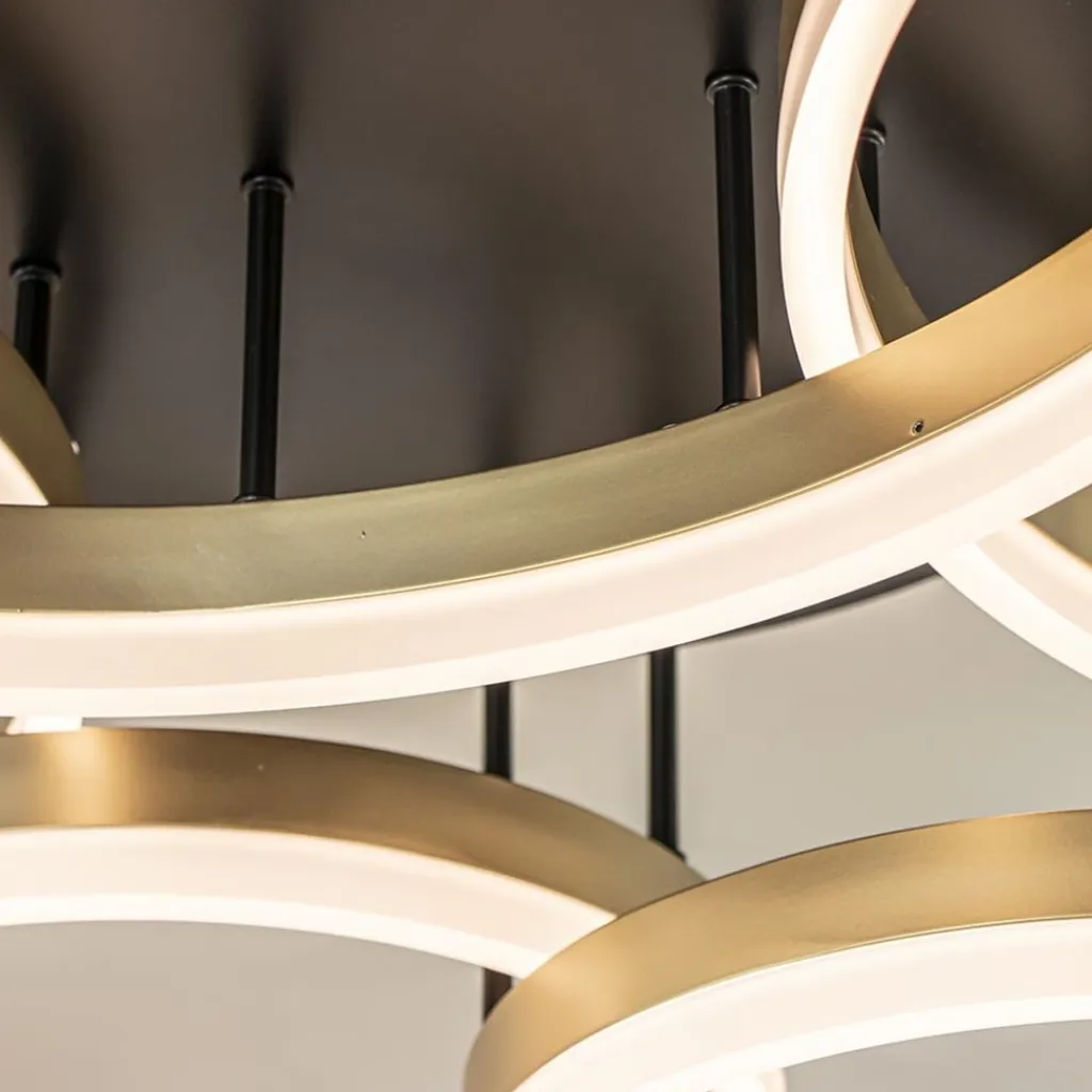 Grote LED Plafondlamp goud/zwart 3-standen dimbaar>Straluma Hot