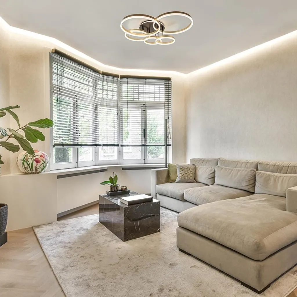 Grote LED Plafondlamp goud/zwart 3-standen dimbaar>Straluma Hot