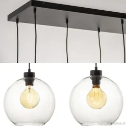 Grote 8-lichts multipendel/ hanglamp met helder glas><noscript><img width=