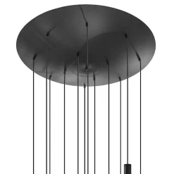 Grote 12-lichts videlamp mat zwart met zwarte pendels>Straluma Cheap