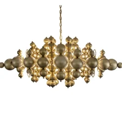 Grote ovale hanglamp Blow mat brass>Straluma Online