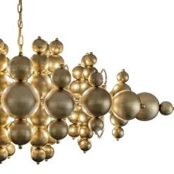 Grote ovale hanglamp Blow mat brass>Straluma Online