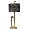 Grote tafellamp Giraf goud met bruine kap>Straluma Best Sale