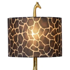 Grote tafellamp Giraf goud met bruine kap><noscript><img width=