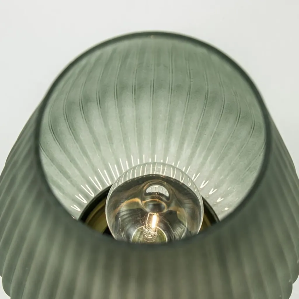 Grote tafellamp op batterij Tajera donker groen/goud>Straluma Discount