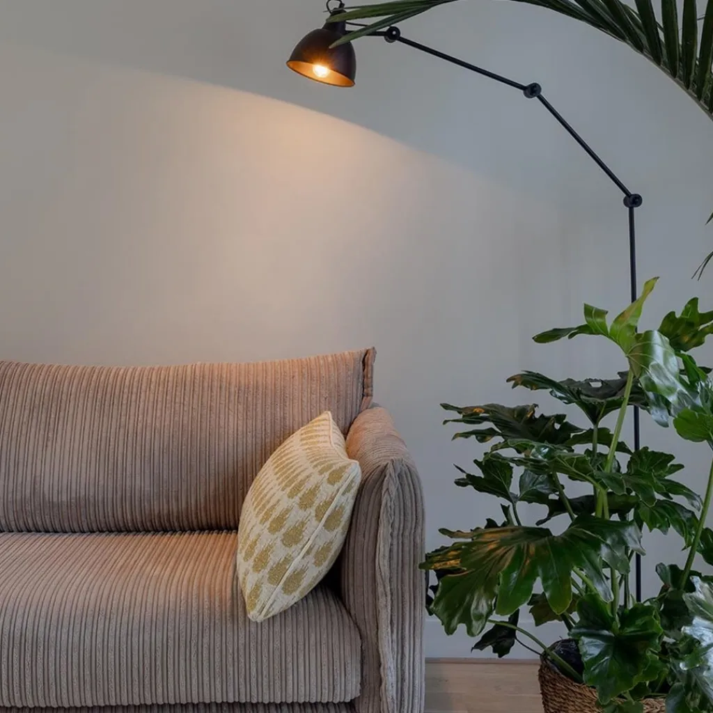 Grote vloerlamp retro mat zwart verstelbaar>Straluma Outlet