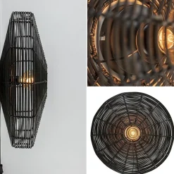 Grote wandlamp Mataka donker bruin rotan inclusief snoer><noscript><img width=