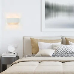 Half ronde wandlamp wit met goud><noscript><img width=