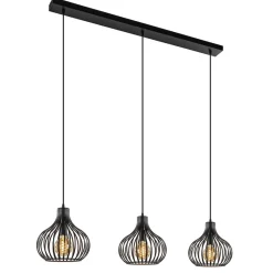 Hanglamp Aglio 28cm 3L op balk zwart>Straluma Outlet