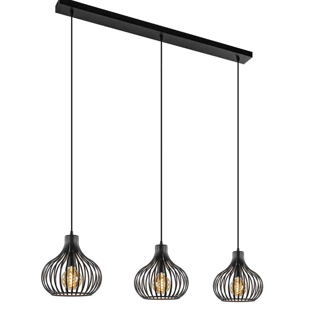 Hanglamp Aglio 28cm 3L op balk zwart>Straluma Outlet