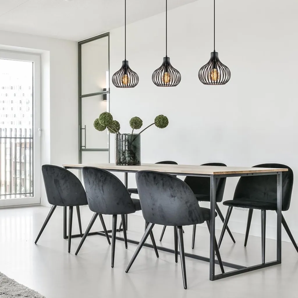 Hanglamp Aglio 28cm 3L op balk zwart>Straluma Outlet