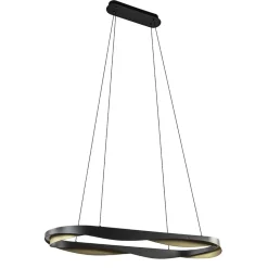 Hanglamp Ascoli ovaal zwart/matgoud>Straluma Sale