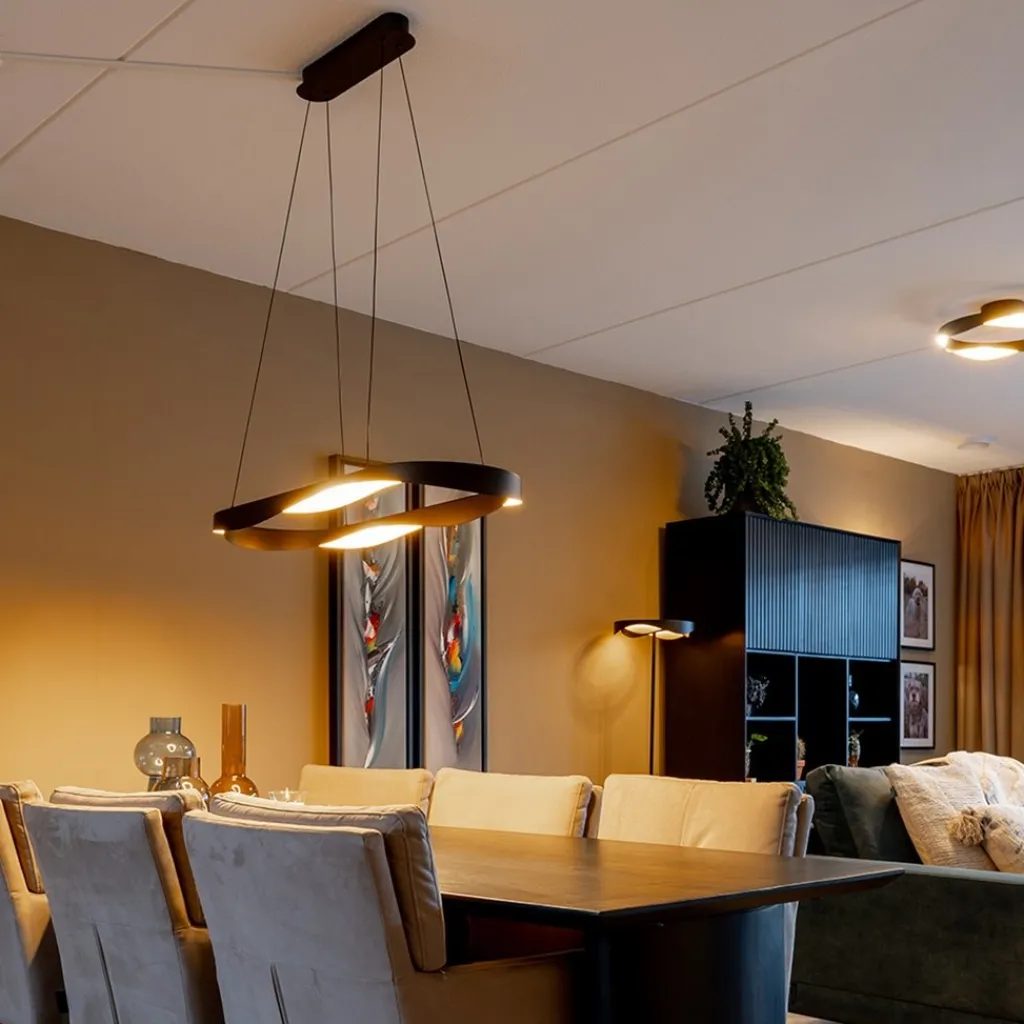 Hanglamp Ascoli ovaal zwart/matgoud>Straluma Sale