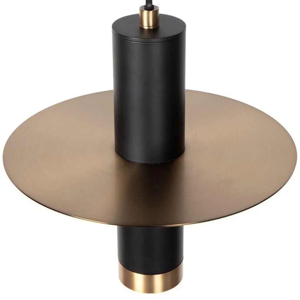 Hanglamp badkamer zwart met brons IP44>Straluma Fashion