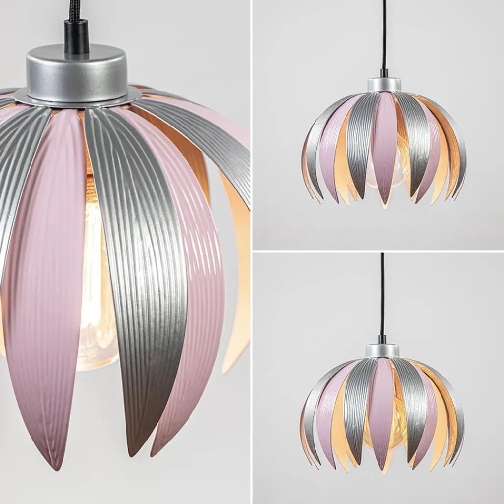 Hanglamp bloem kinderkamer grijs/roze>Straluma Discount
