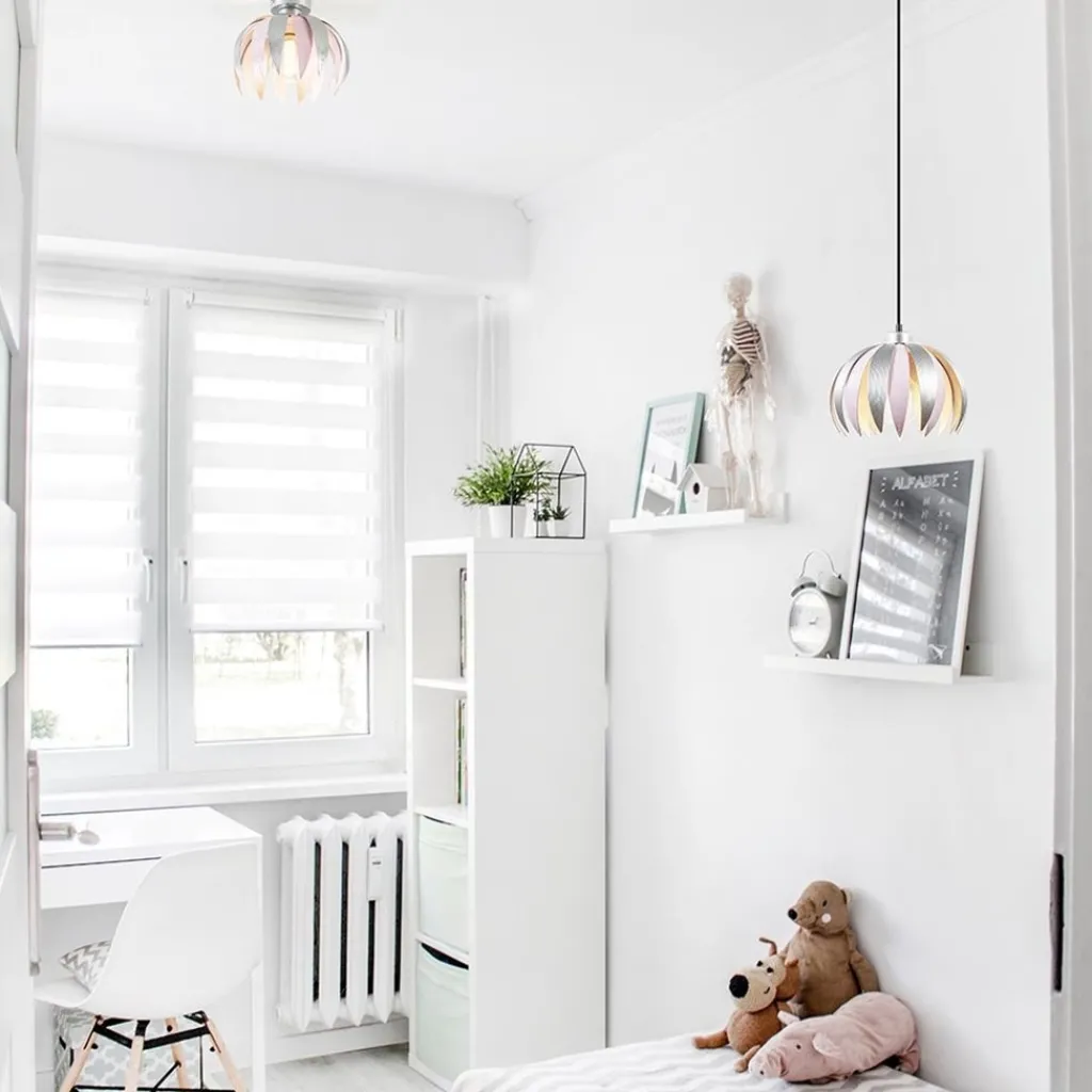 Hanglamp bloem kinderkamer grijs/roze>Straluma Discount