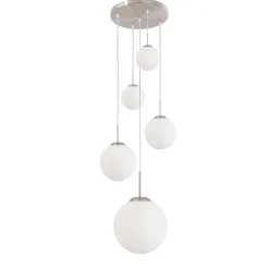 Hanglamp bol Bollique 5x glas wit>Straluma Flash Sale
