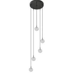 Hanglamp Bubbles 5L rond zwart/helder dtw>Straluma Online