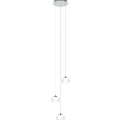 Hanglamp chroom/helder glas 3-lichts>Straluma Online