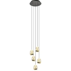 Hanglamp Golden Egg 5L rond zwart/goud>Straluma Online