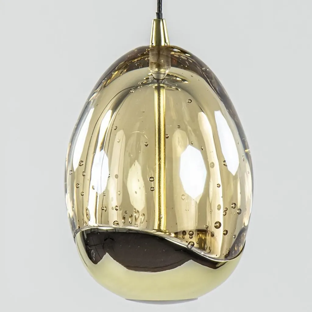 Hanglamp Golden Egg 5L rond zwart/goud>Straluma Online