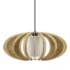 Hanglamp houten lamellen + kap 50cm>Straluma New