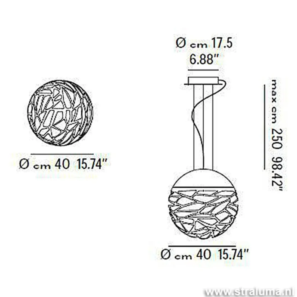 Hanglamp Kelly Sphere brons 40cm>Straluma Hot