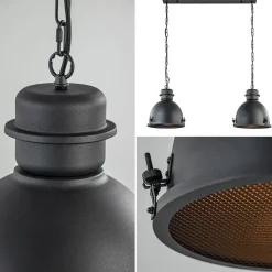 Hanglamp 2L industrieel zwart/grill><noscript><img width=