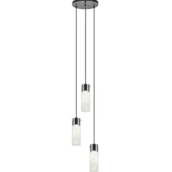 Hanglamp 3L rond zwart met cilinder glas>Straluma Clearance