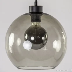 Hanglamp 4-lichts balk zwart + smoke glas 25cm><noscript><img width=