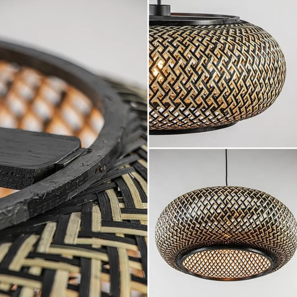 Hanglamp Maze bamboe/zwart 60cm>Straluma Hot