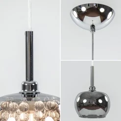 Hanglamp Pearl klein chroom + smoke glas><noscript><img width=