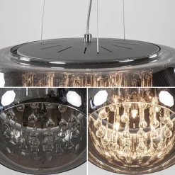 Hanglamp Pearl Raindrops smokey glas><noscript><img width=