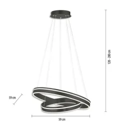 Hanglamp Q-Vito dubbel zwart + remote cct><noscript><img width=