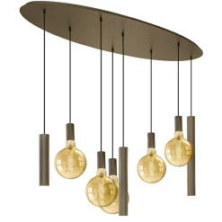 Hanglamp Riva ovaal 8L platinum>Straluma Clearance