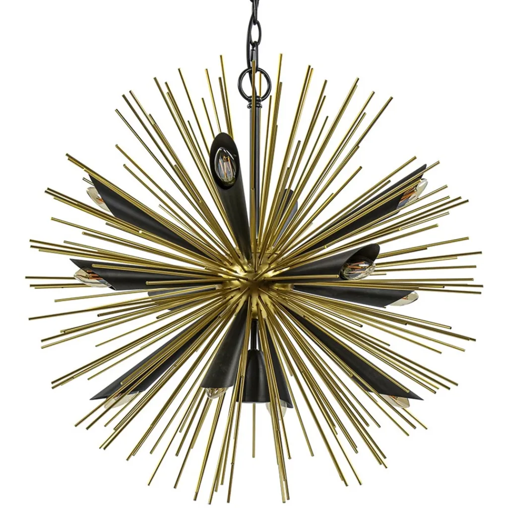 Hanglamp Springfield rond zwart/goud sprieten>Straluma Flash Sale