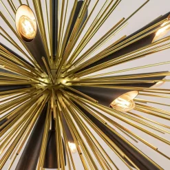 Hanglamp Springfield rond zwart/goud sprieten><noscript><img width=