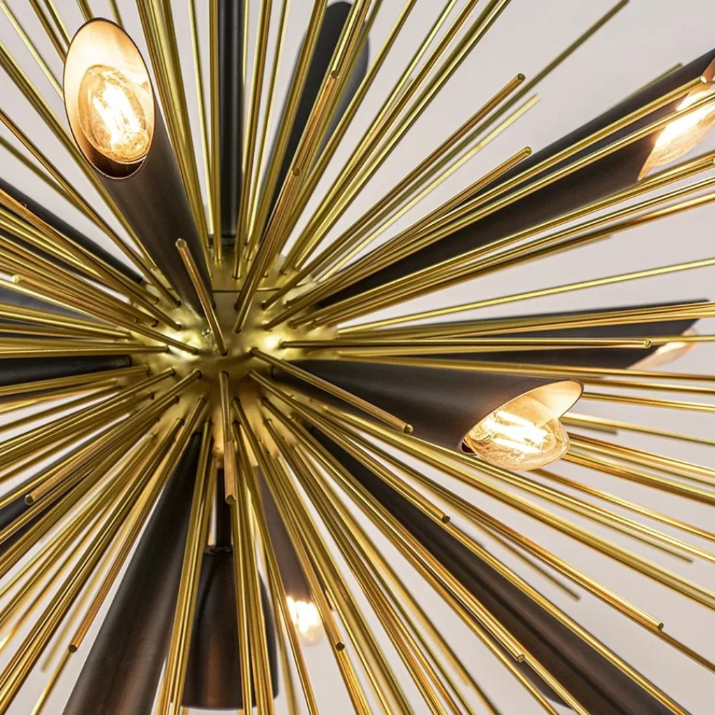 Hanglamp Springfield rond zwart/goud sprieten>Straluma Flash Sale