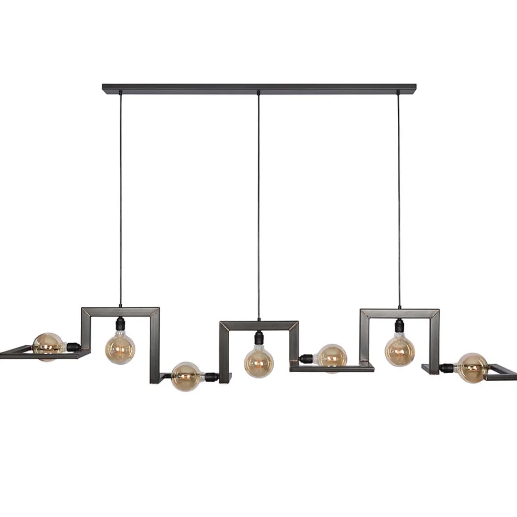 Hanglamp Tortona 7l 210 zwartstaal/koper>Straluma New