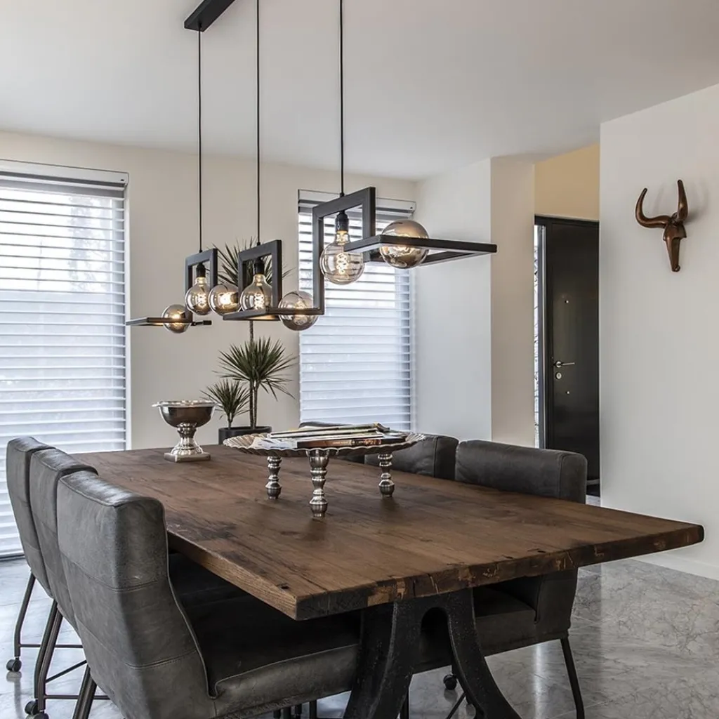 Hanglamp Tortona 7l 210 zwartstaal/koper>Straluma New