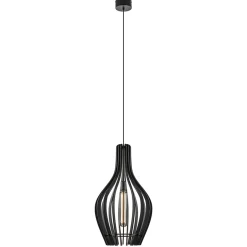 Houten hanglamp kegel groot mat zwart>Straluma Cheap