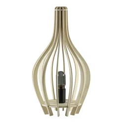 Houten tafellamp kegel naturel met zwart>Straluma Online