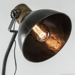 Industrieel landelijke vloerlamp Jody zink met hout><noscript><img width=