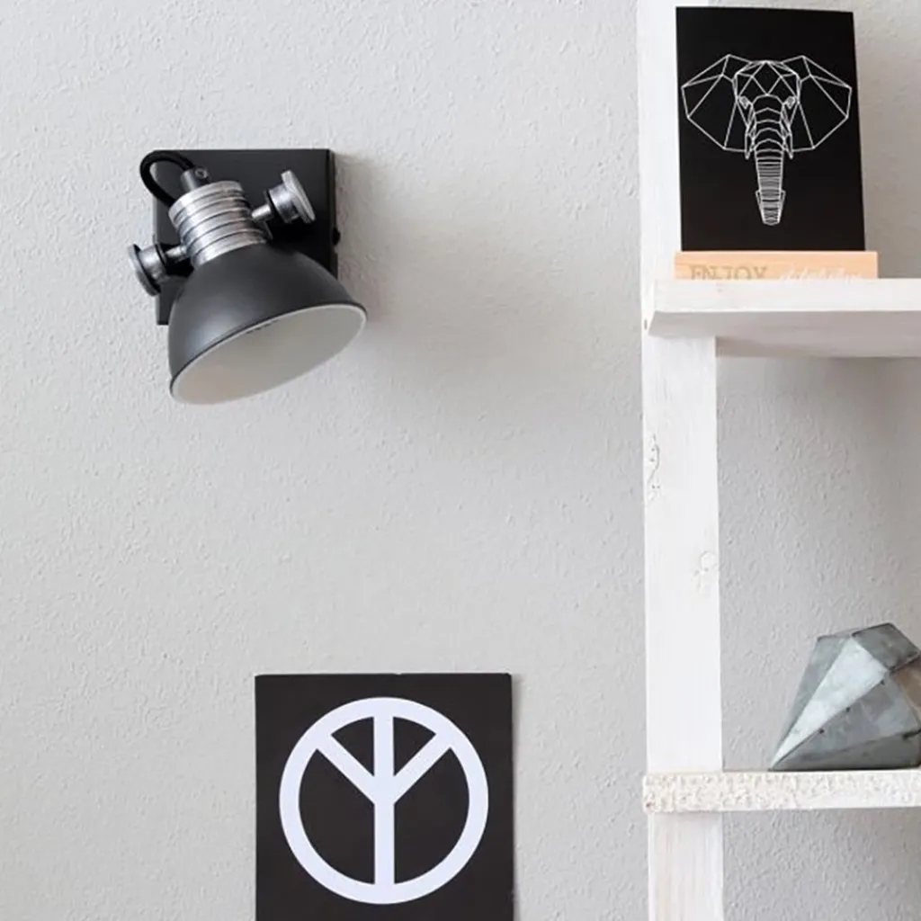Industriële plafond/wandspot zwart inclusief LED>Straluma Online