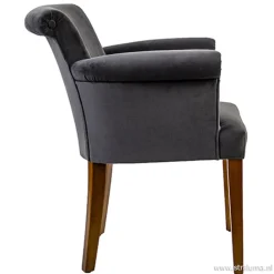 Klassieke armstoel kersenhout in stof><noscript><img width=