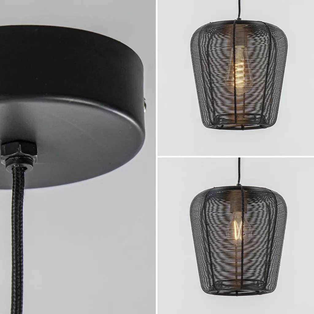 Kleine draad hanglamp Adeta mat zwart>Straluma Store