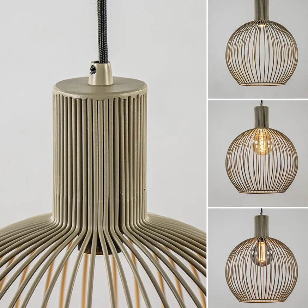 kleine draad hanglamp mat zand met zwart>Straluma Fashion