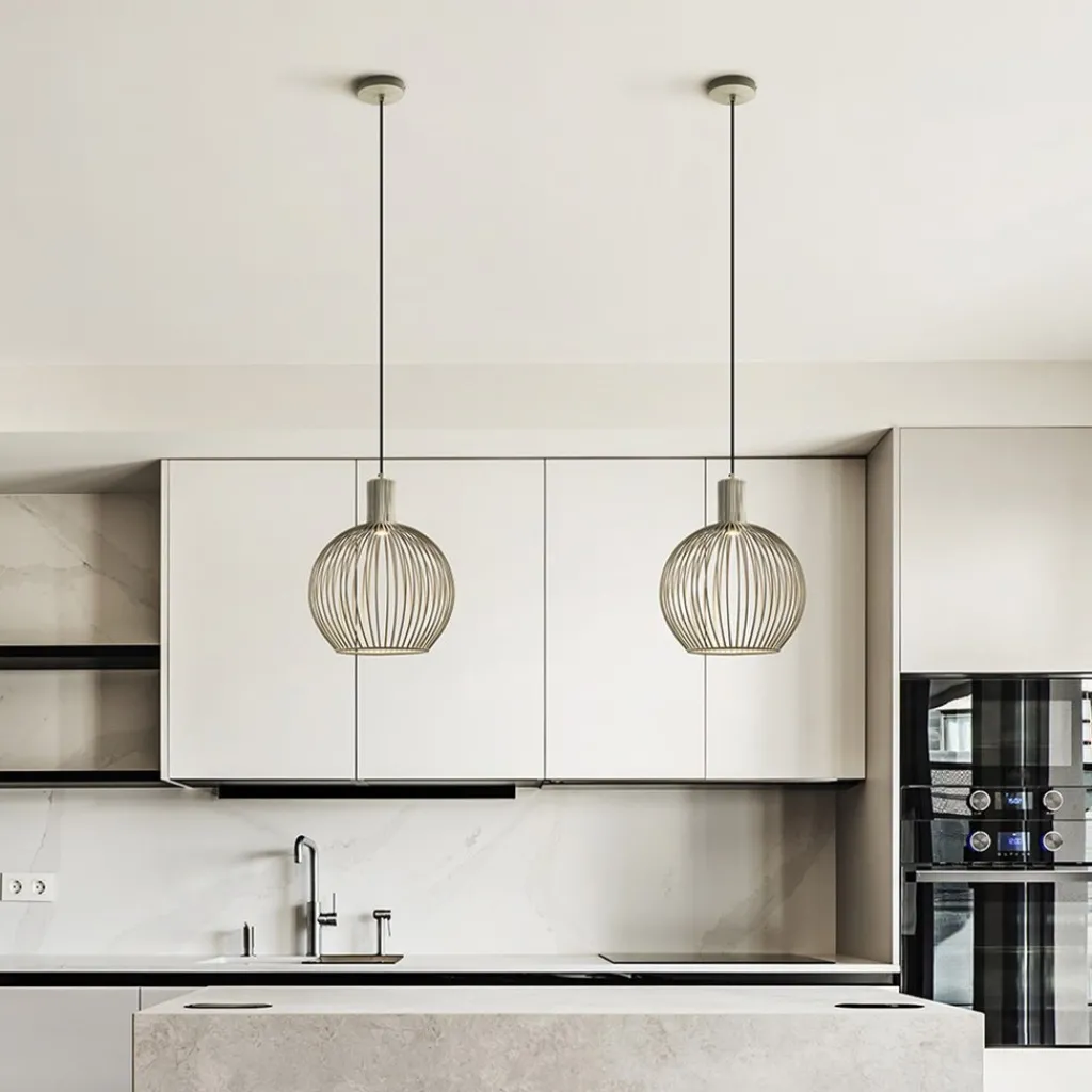 kleine draad hanglamp mat zand met zwart>Straluma Fashion