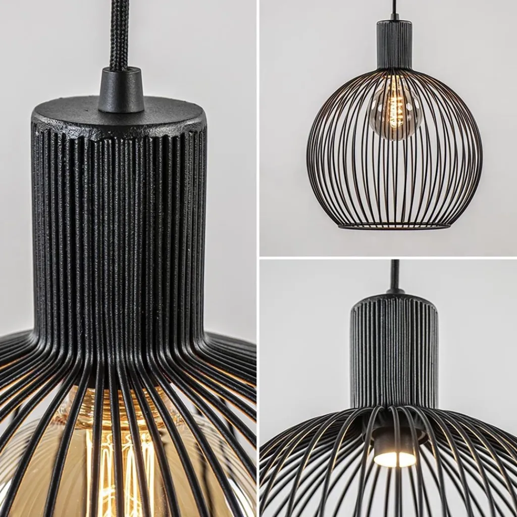 Kleine draad hanglamp mat zwart 30 cm>Straluma Best
