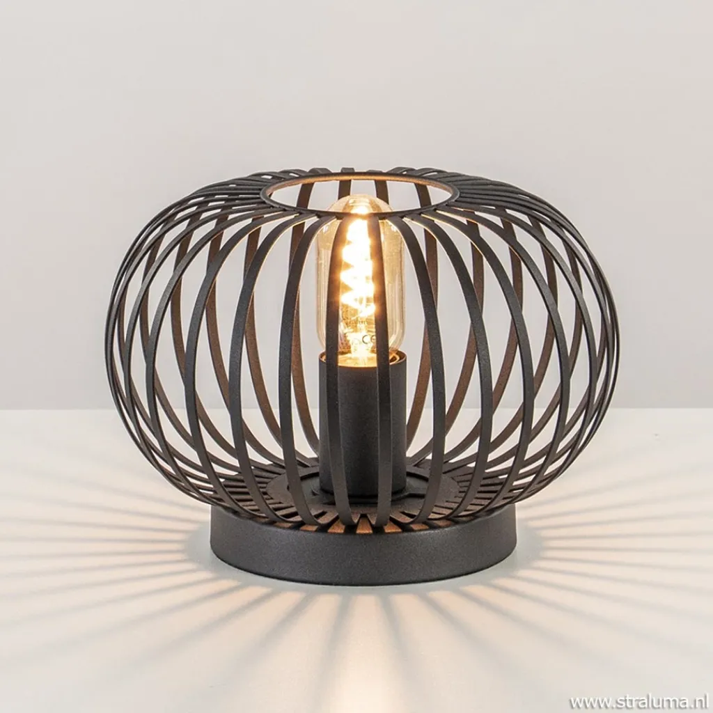 Kleine draad tafellamp modern mat zwart>Straluma Shop
